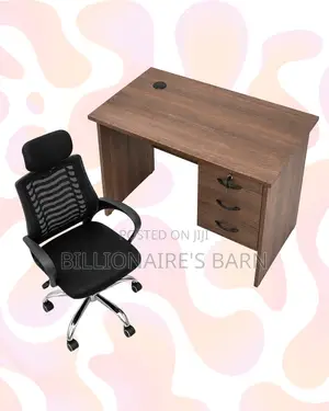 Compact 1m Desk and Headrest Mesh Chair for Workday Focus