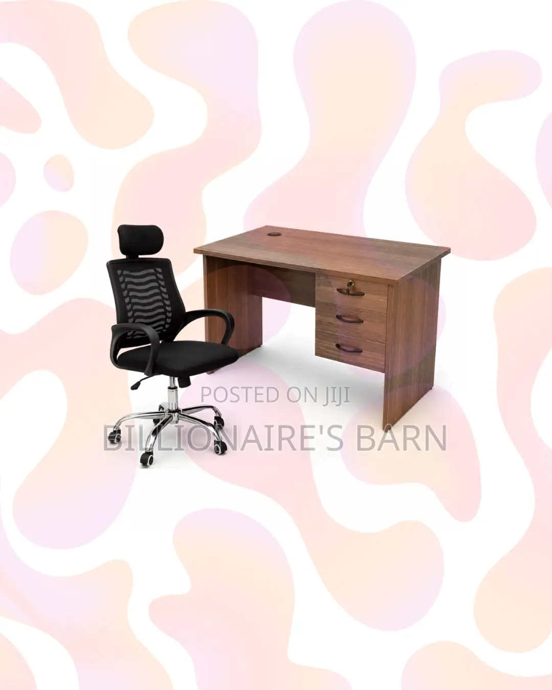 Compact 1m Desk and Headrest Mesh Chair for Workday Focus