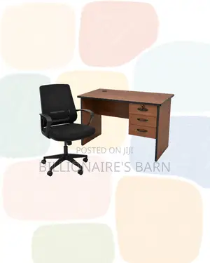 Compact 1m Desk and Mid-Back Ergonomic Mesh Chair for Study Sessions