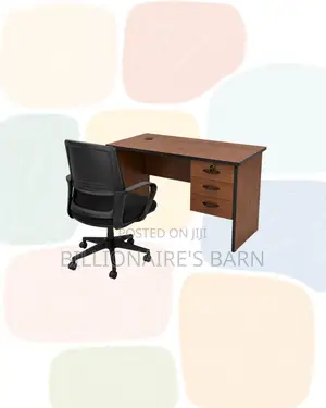 Compact 1m Desk and Mid-Back Ergonomic Mesh Chair for Study Sessions