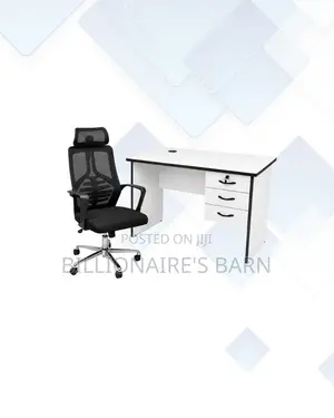 Compact 1m Desk and High-Back Ergonomic Mesh Chair for Workday Focus
