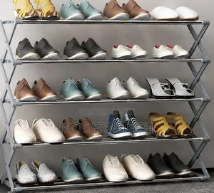 5-Layer Metallic Shoe Rack | Space-Saving Foldable Design