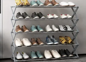 5-Layer Metallic Shoe Rack | Space-Saving Foldable Design