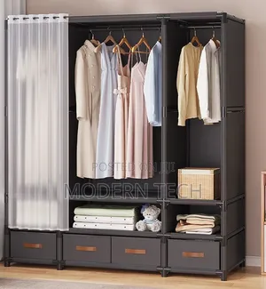 Elegant Heavy-Duty Metallic Wardrobe – Spacious Stylish Storage