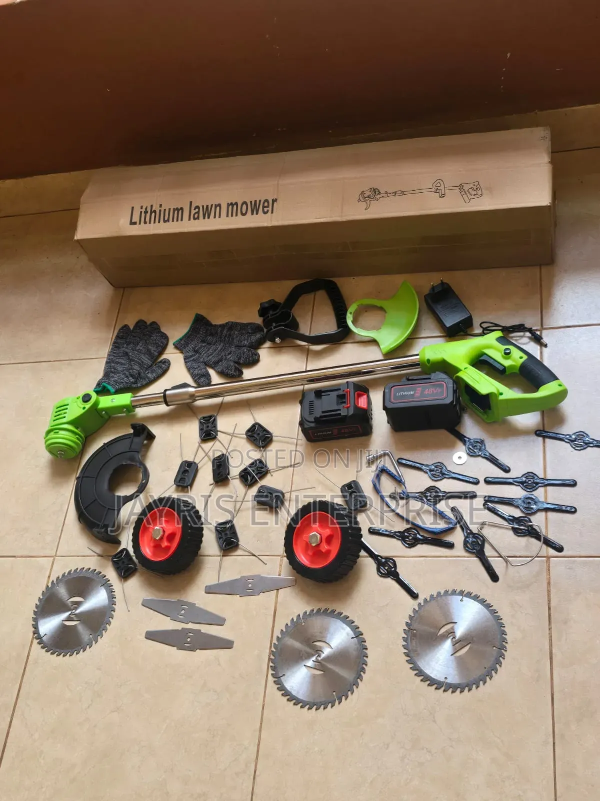 48v Cordless Brush Cutter With Trolly Legs