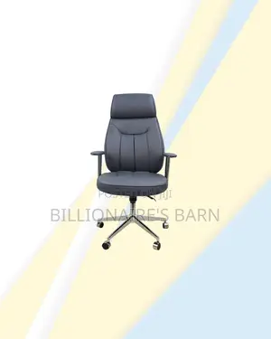 Grey Executive Leather Chair High Back for Focused Work Sessions