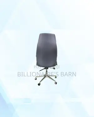 Practical Grey Executive Leather Chair High Back for Home Office Use