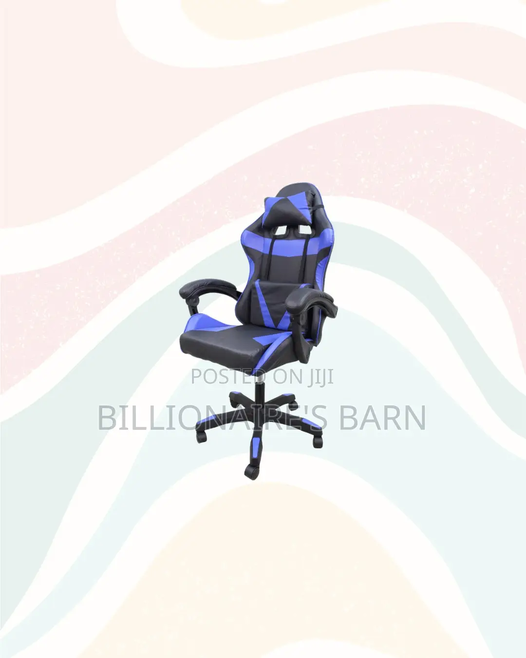 Blue Racing Gaming Chair Ergonomic Support Long Sitting Hours