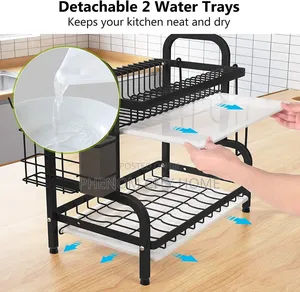 Detachable 2 Tier Stainless Steel Dish Rack