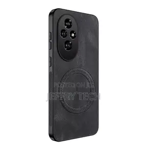 Honor 200 Magnetic Matte Pu Leather Camera Lens Protection Back Case