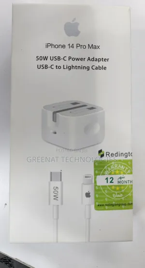 Apple 14 Pro Max 50w Usb-C Power Adapter Usb-C to Lightning Cable