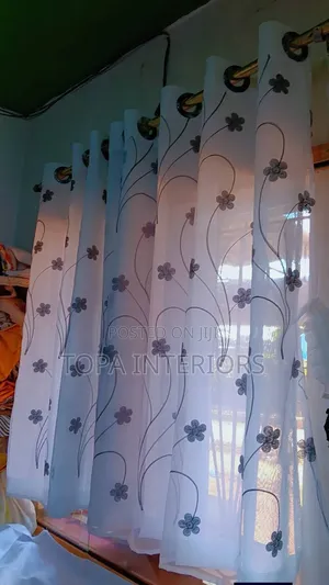 Flowered White Sheers for Doors and Windows Home Decor