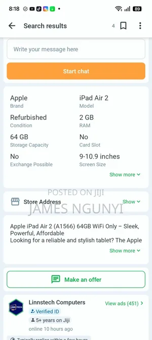 Apple iPad Air 2 64 GB Gray