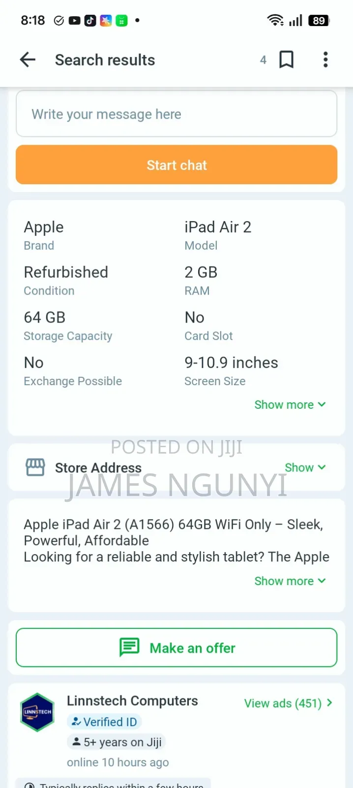Apple iPad Air 2 64 GB Gray