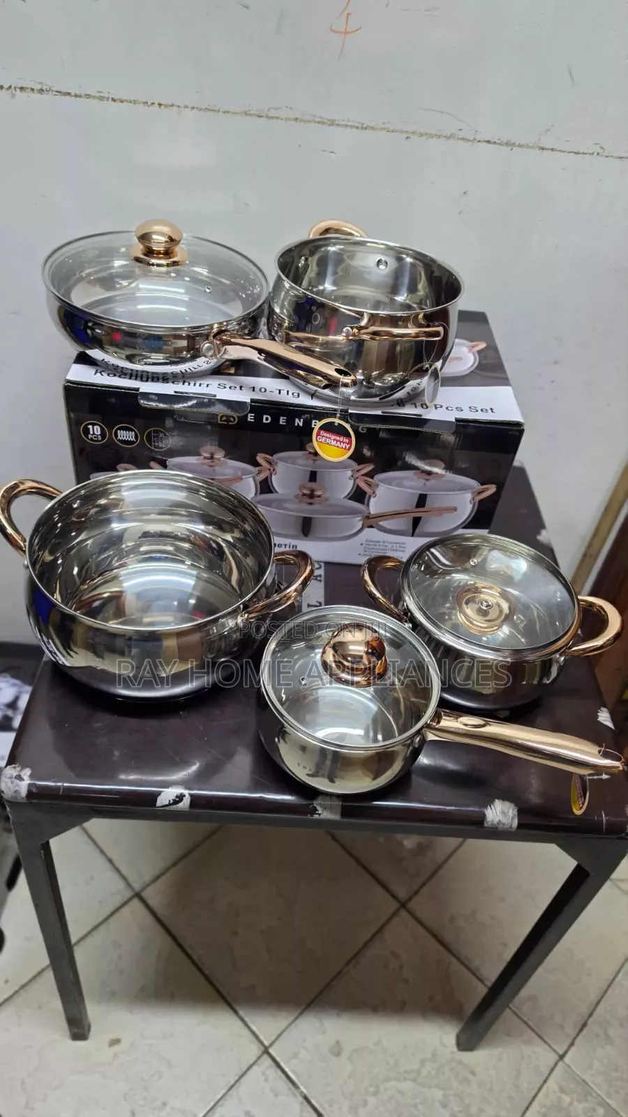 10 Pieces Stainless Cookware Set. Induction Enabled