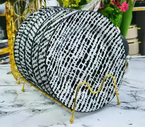 6 PCS Dinner Plate Zebra 10.5 Inch