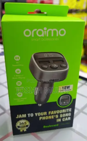 Oraimo Dual USB Bluetooth Fm Transmitter With 18w Fast Charger