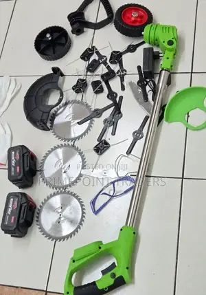96v Cordless Brush Cutter (Green) – Complete Kit With 24 Blades, Glove