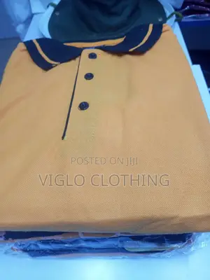 Mastard Yellow Body, Collar Black Poloshirts Available