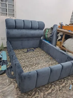 4x6 Modern Upholstered Bed With Bold Headboard