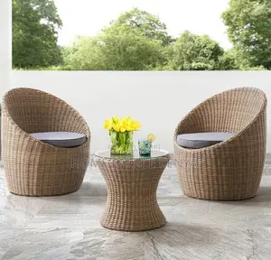 Outdoor Set: Steel Frame Rattan Patio Set