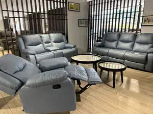 Grey Six-Seater Recliner Sofa