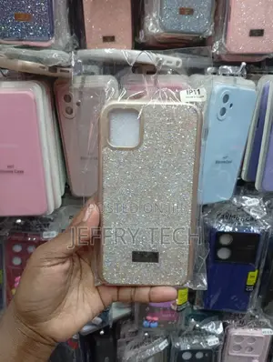 iPhone 11 Case Fully Covered in Shimmering Gold and Silver Glitter