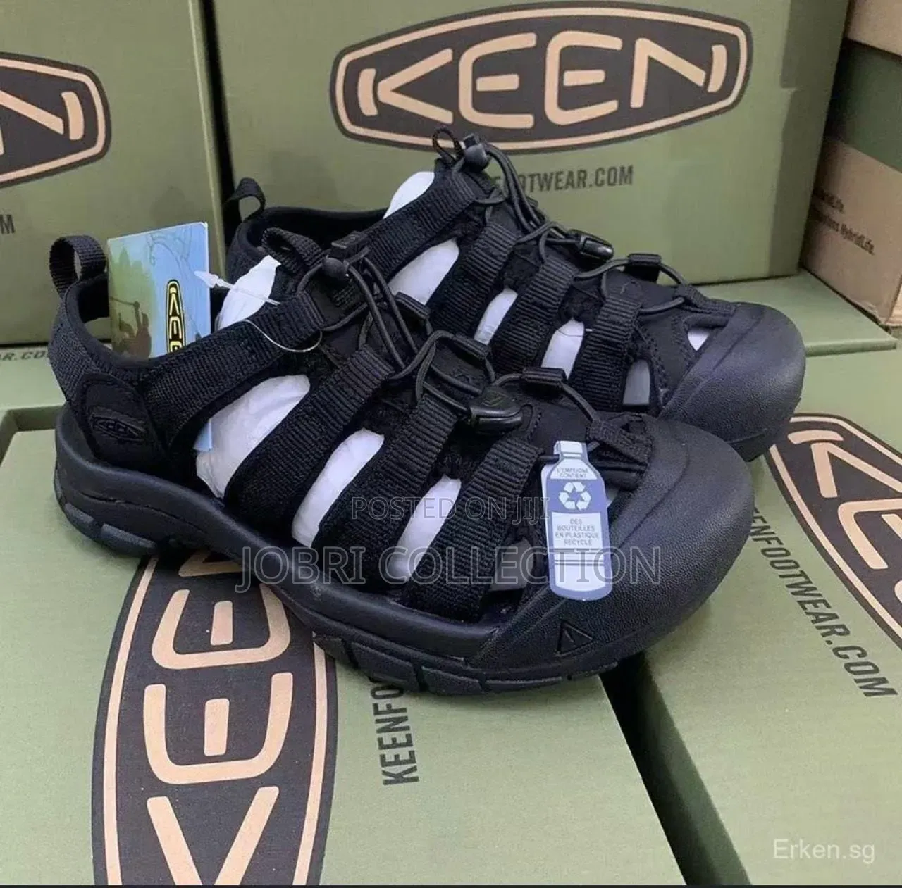 Black Keen Open Shoes