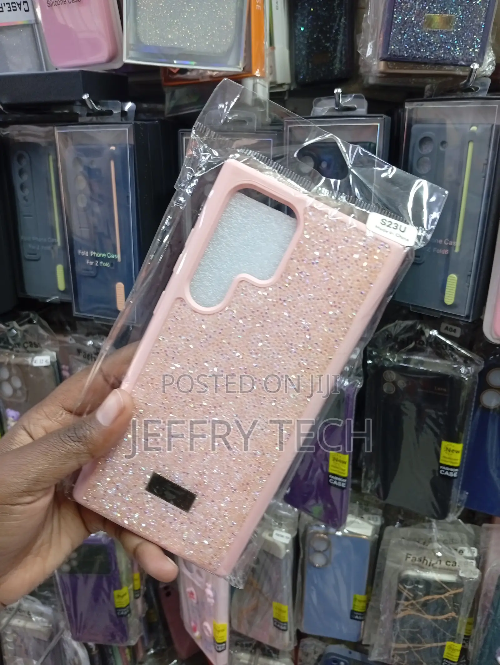 Samsung Galaxy S23 Ultra Protective Case With a Pink Base