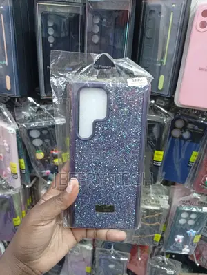 Sgs23 Ultra Purple Glitter and Stone-Studded Protective Phone Case