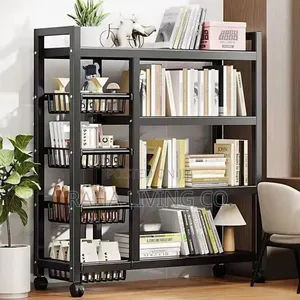 Multifunctional Metallic Kitchen Rack On Wheels | 120x32x135cm