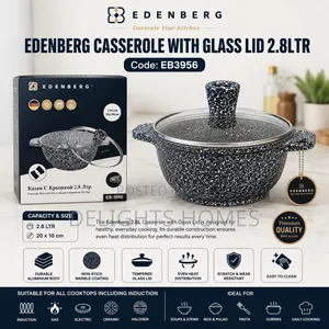 Edenberg Casserole With Glass Li –2.8ltr-B