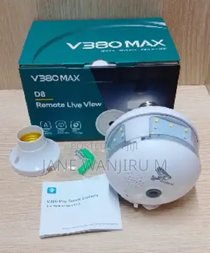 New V380 Max D8 Bulb CCTV Indoor Camera 360° Wifi