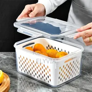 3 Piece Set Fridge Storage Container With Strainer
