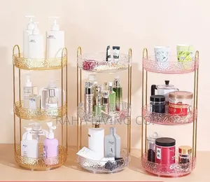 3 Layer 360° Rotating Makeup Storage Rack Organizer