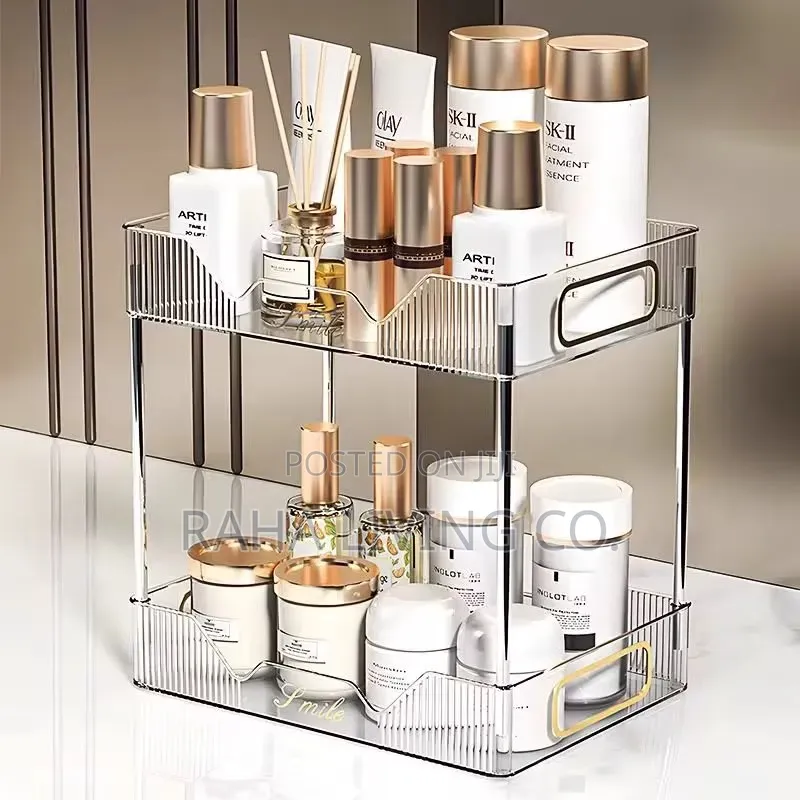 2 Tier Rectangular Countertop Storage Organizer | Multi-Colour