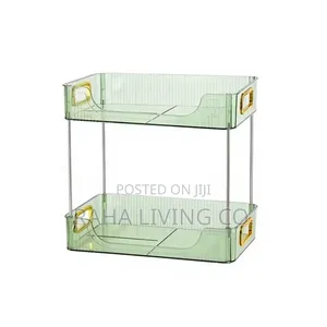 2 Tier Rectangular Countertop Storage Organizer | Multi-Colour