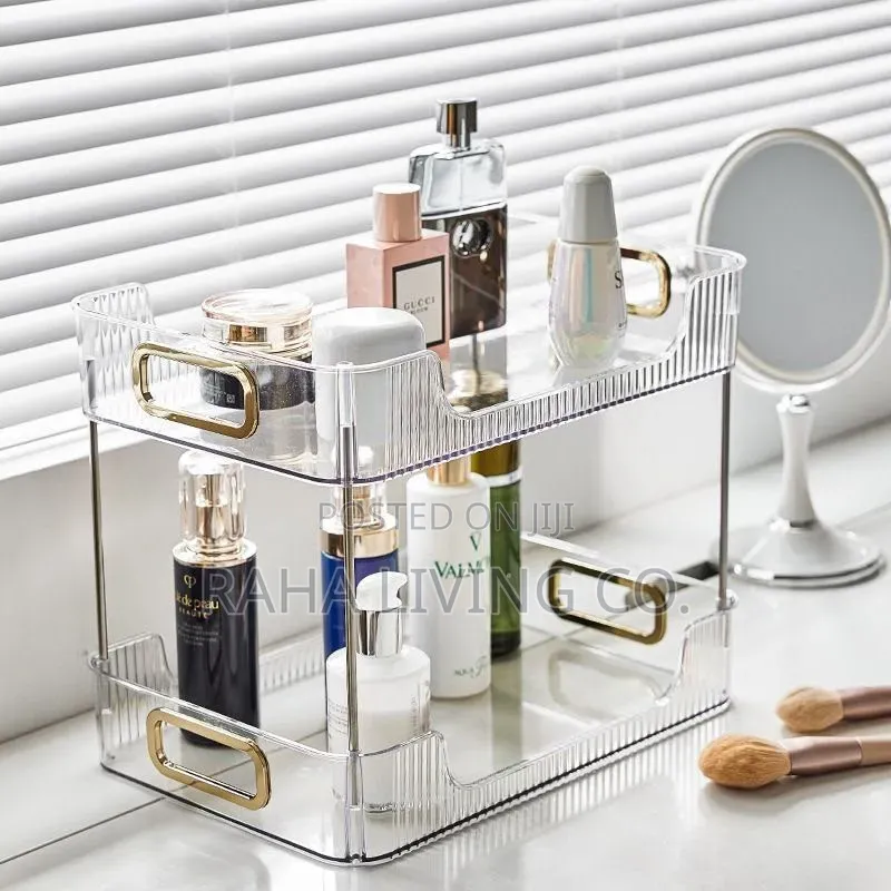 2 Tier Rectangular Countertop Storage Organizer | Multi-Colour