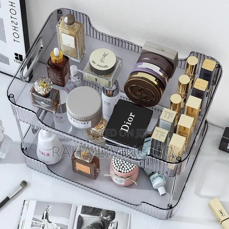 2 Tier Rectangular Countertop Storage Organizer | Multi-Colour