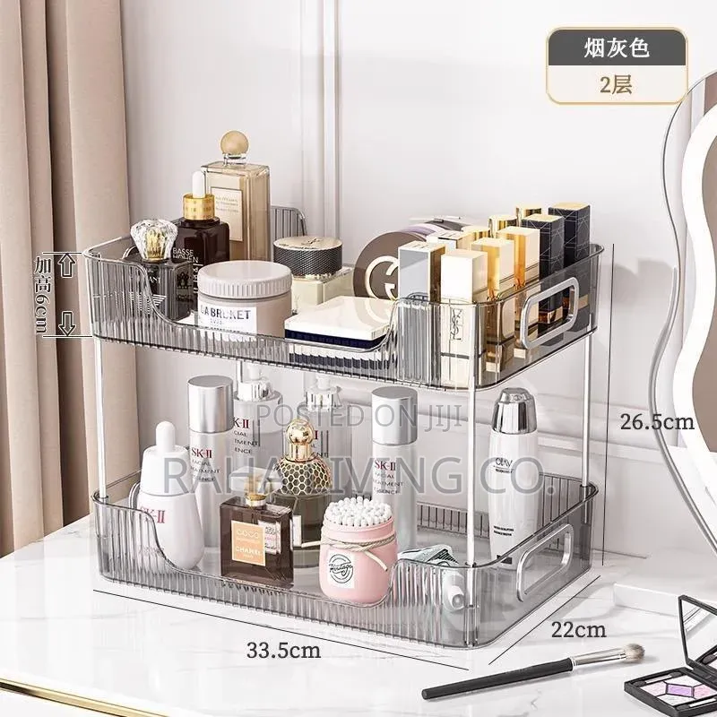 2 Tier Rectangular Countertop Storage Organizer | Multi-Colour