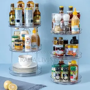 3 Layer 360° Lazy Susan Cabinet Turntable Organizer