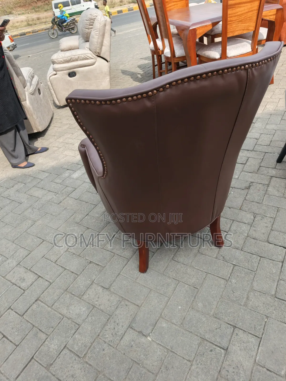 Modern Brown Accent Armchair