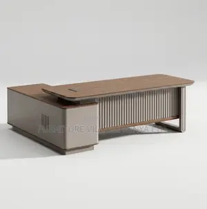 Executive Modern L-Shaped Desk With Light