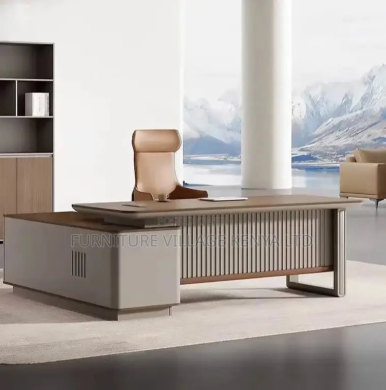 Executive Modern L-Shaped Desk With Light