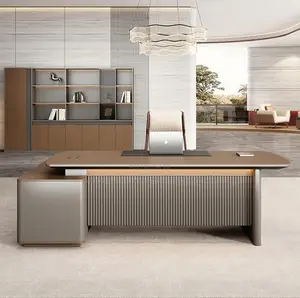 Executive Modern L-Shaped Desk With Light