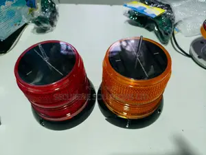 Solar-Powered Led Strobe Warning Lights With Magnetic Bases