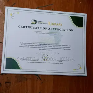 Certificate Printing Service Available