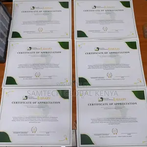 Certificate Printing Service Available