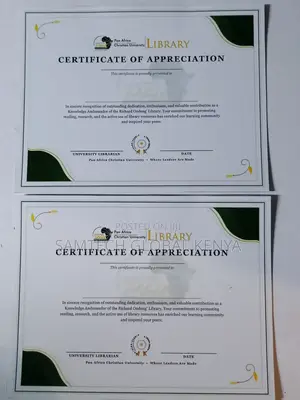 Certificate Printing Service Available