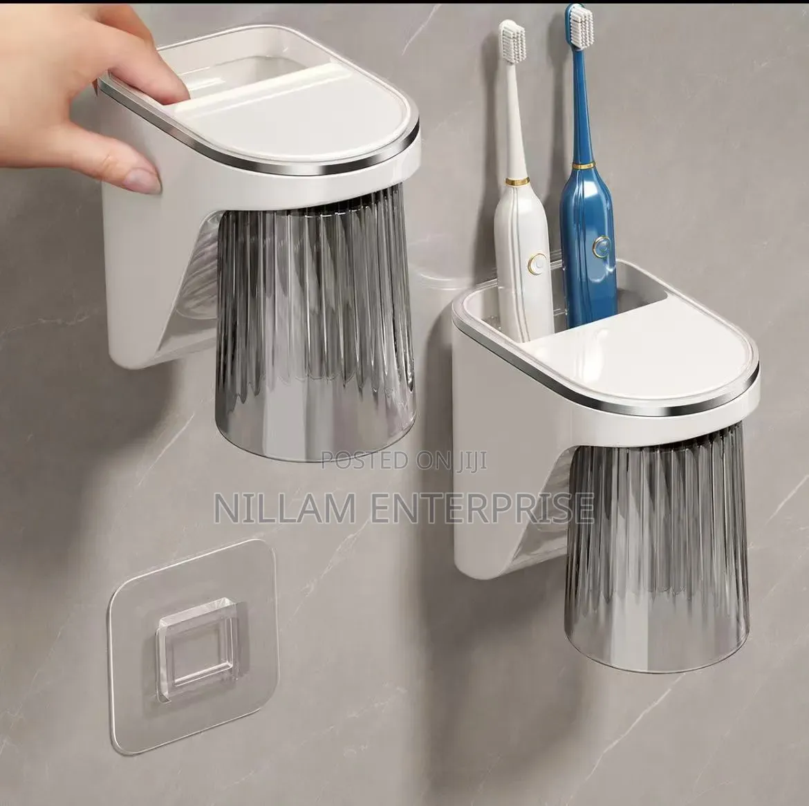 Wall-Mounted Magnetic Toothbrush Holder With Cup